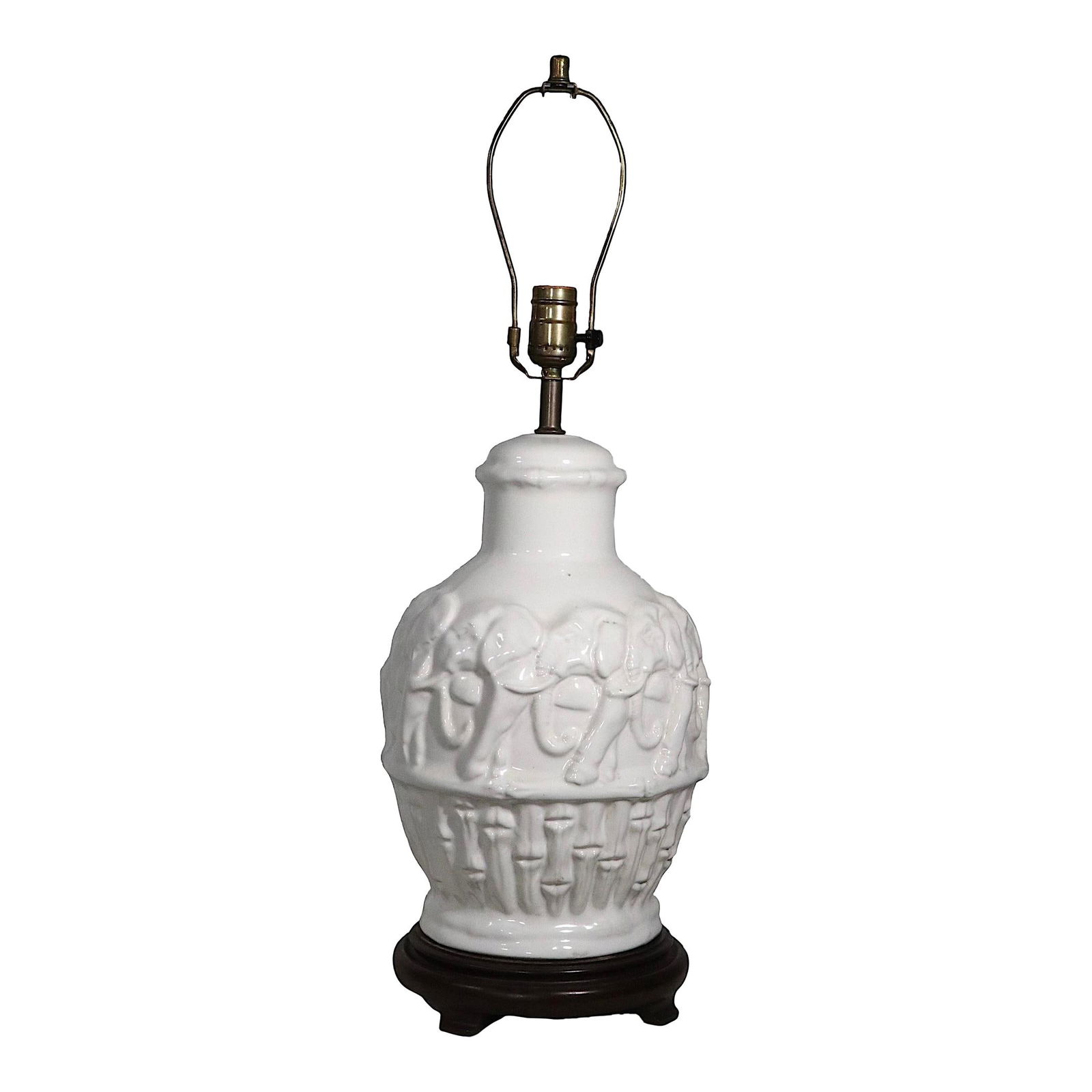 Reposse White Ceramic Table Lamp with Elephant Design (1 of 10)