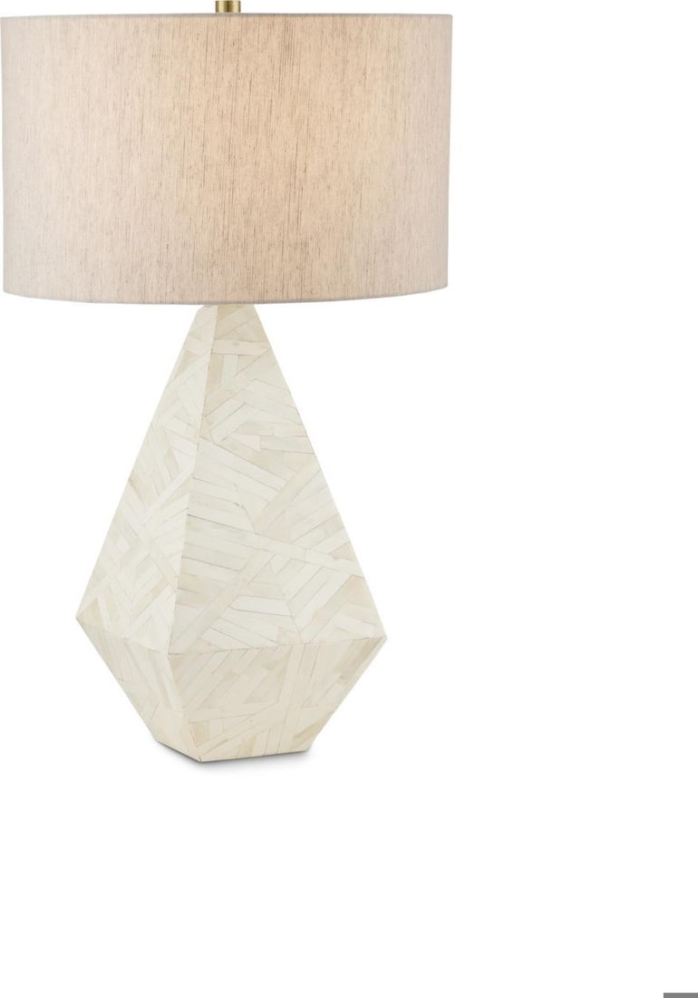 Currey Elysium White Table Lamp Brass Accents 29H (1 of 6)