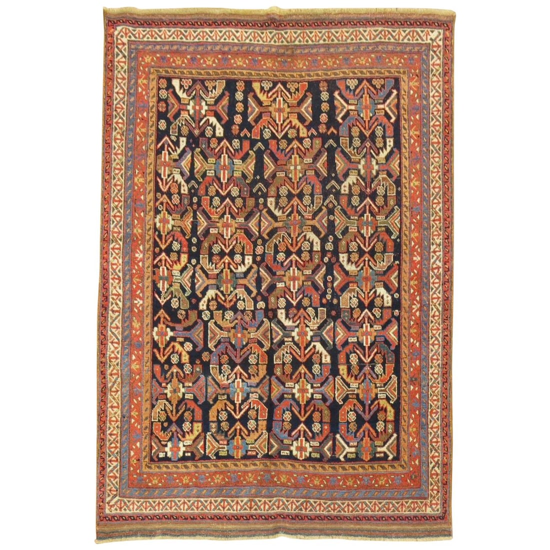 Antique Persian Tribal Afshar Geometric Rug 51 x 70 Wool Hand-Woven (1 of 6)