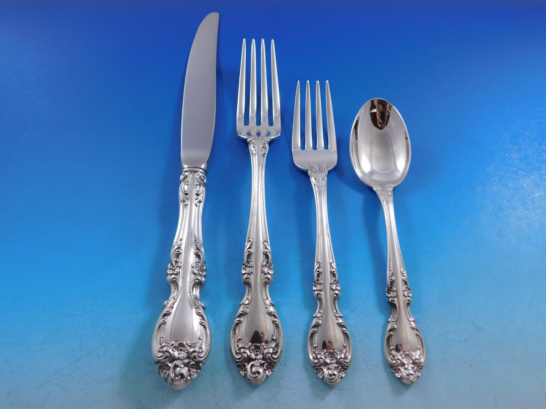 Gorham Melrose Sterling Silver Flatware Set for 12 48 pcs with Storage Chest (1 of 6)