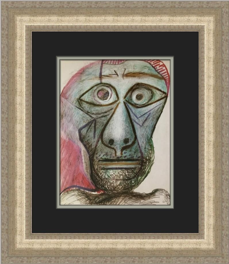 Pablo Picasso Head Self-Portrait Custom Framed Print 19x17 (1 of 2)