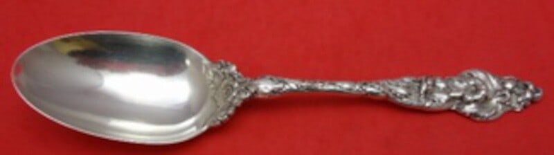 Reed and Barton Les Six Fleurs Sterling Silver Serving Spoon 9.5" (1 of 2)