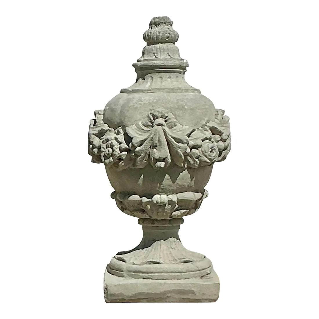 Vintage Regency Cast Concrete Urn Architectural Decor 24.25" (1 of 8)