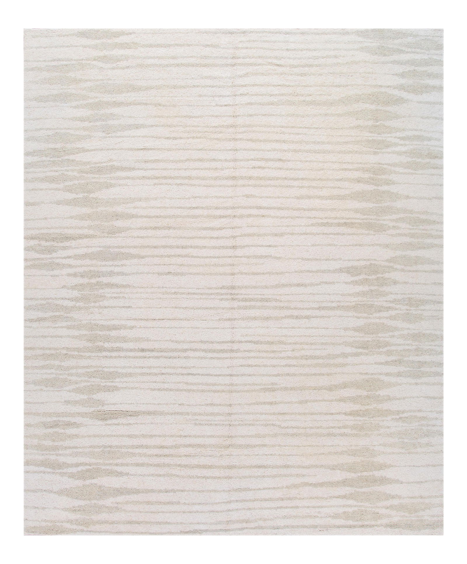 Ivory Handmade Moroccan Wool Rug 12'3 x 14'8 Geometric Design (1 of 10)