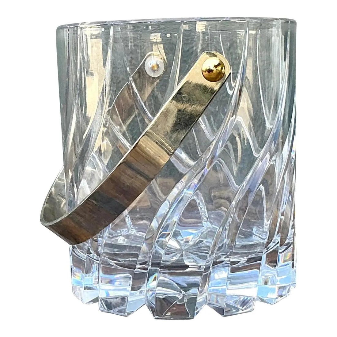 Mikasa Olympus Vintage Cut Crystal Ice Bucket with Chrome Handle (1 of 8)