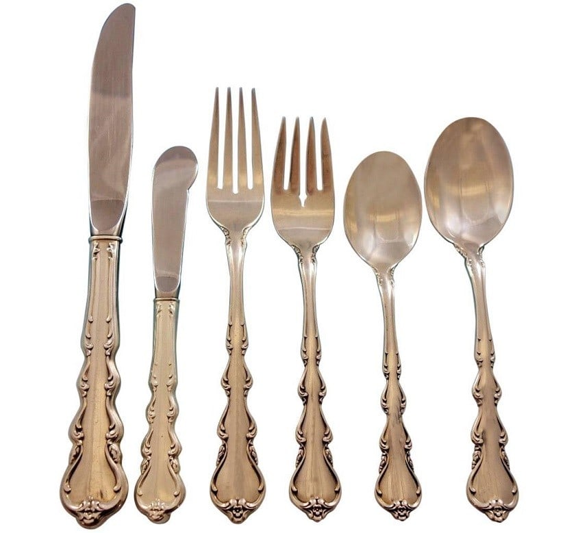 International Silver Angelique 80 Piece Sterling Silver Flatware Set for 12 (1 of 12)
