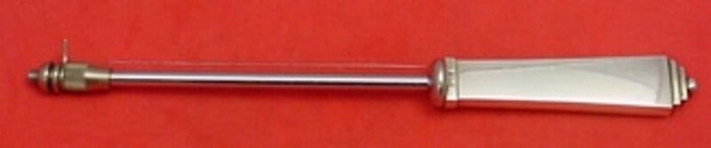 Georg Jensen Pyramid Sterling Silver Cheese Slicer 8 1/4 in: Georg Jensen Pyramid Sterling Silver Cheese Slicer 8 1/4 in Introducing the Pyramid Cheese Slicer by Georg Jensen, a stunning piece crafted from sterling silver. This cheese slicer features a hollow h