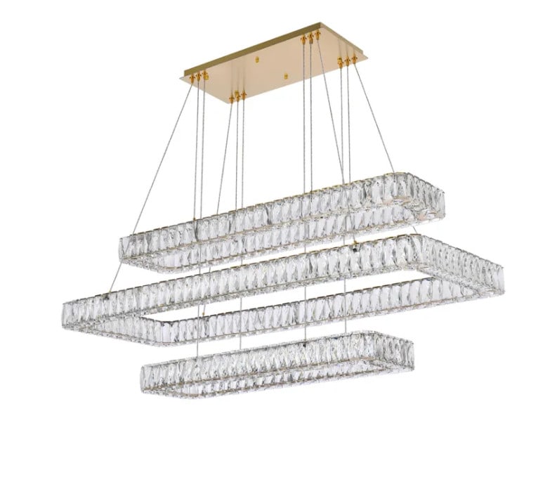 Elegant Lighting Monroe 50 Inch Gold Crystal LED Chandelier (1 of 12)