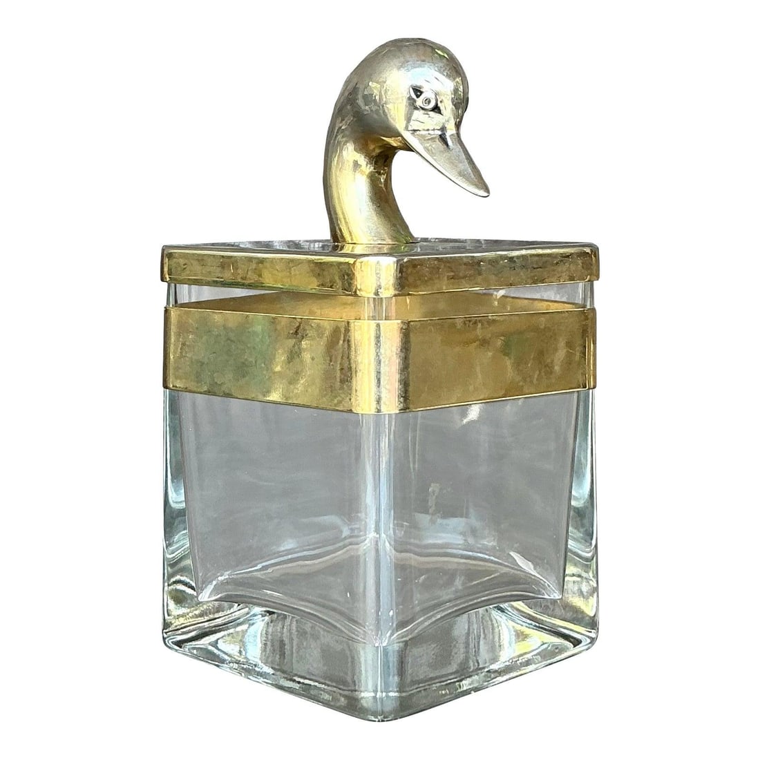 Vintage Regency Brass Glass Canister Timeless Elegance (1 of 6)