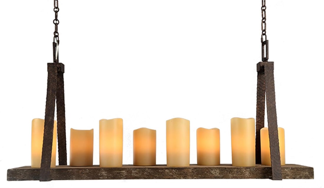 Terracotta Fiamma Rustic Bowl Chandelier 8-Light Mediterranean Style (1 of 1)