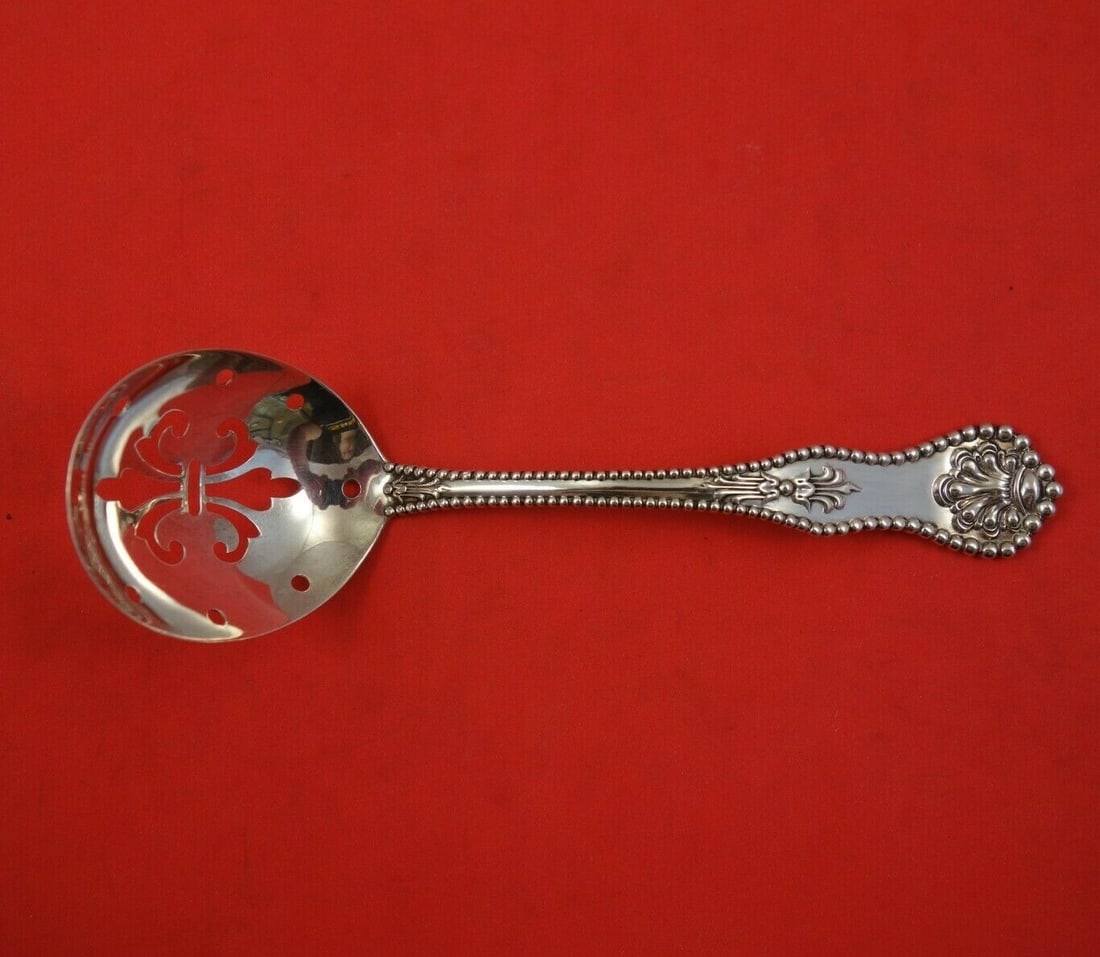 Dominick & Haff Charles II Sterling Silver Slotted Spoon Fleur De Lis (1 of 3)