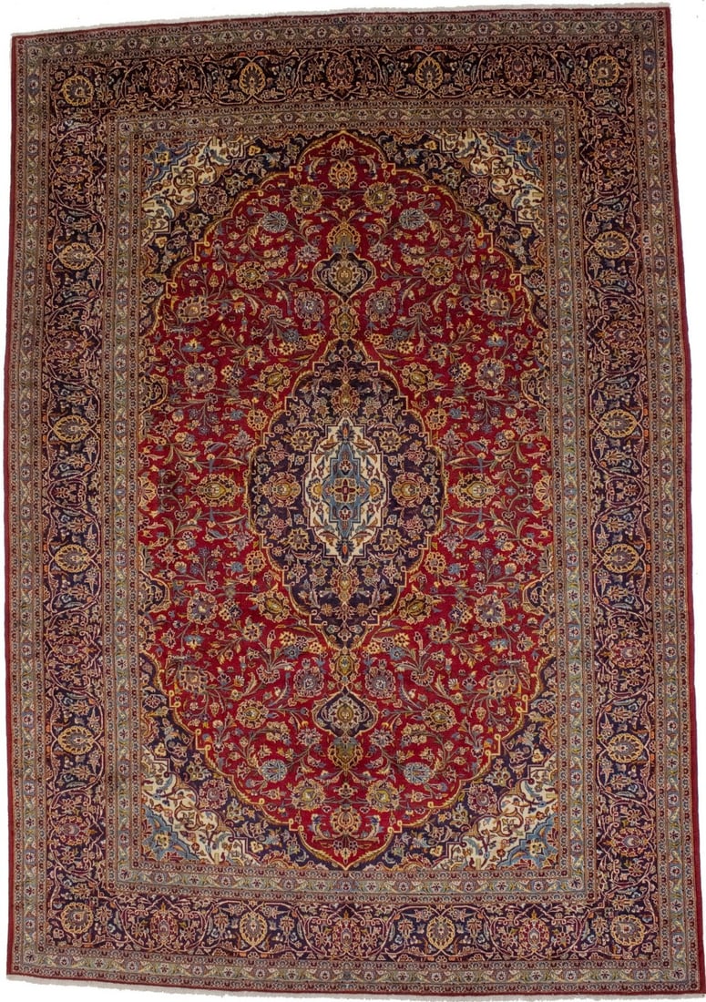 Hand-Knotted Vintage Floral Wool Area Rug 14'0 x 9'8 Eclectic Home Decor (1 of 16)