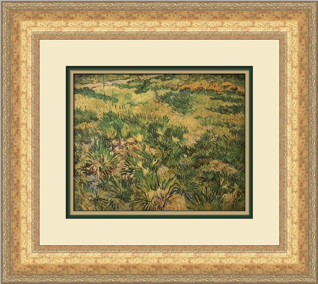 Vincent Van Gogh Meadow with Butterflies Custom Framed Print 17 x 19: Vincent Van Gogh Meadow with Butterflies Custom Framed Print 17 x 19 This exquisite custom framed print features Vincent Van Gogh's iconic artwork "Meadow with Butterflies." Measuring 19 in length and