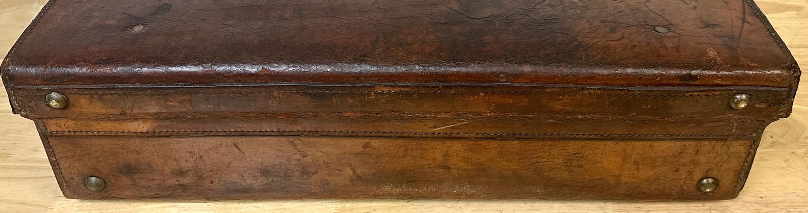 Edwardian Leather Brass Suitcase by Army & Navy CSL London 1910 - 10