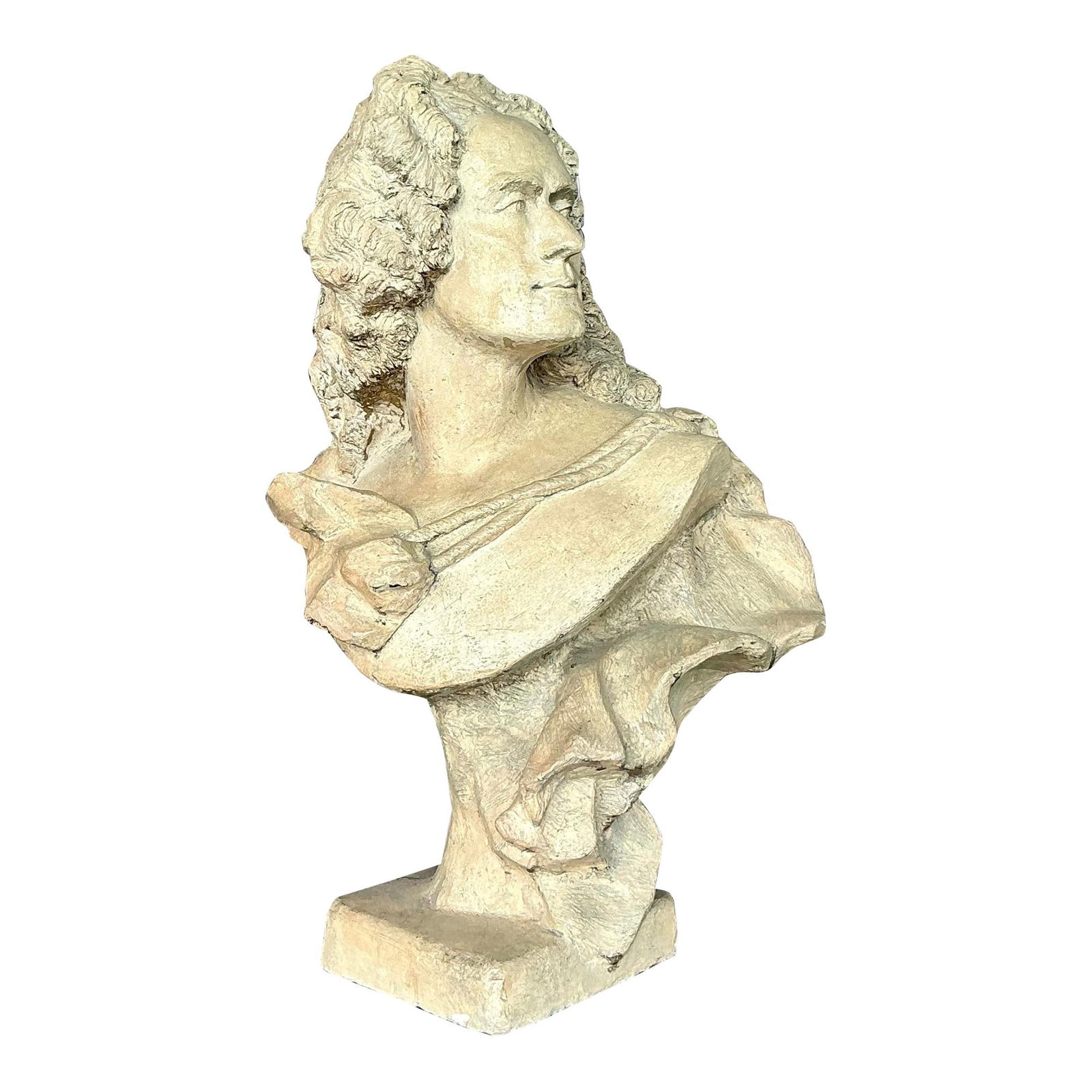 Vintage Early 20th Century Regency Plaster Bust 25.5" Tall: Vintage Early 20th Century Regency Plaster Bust 25.5" Tall This exquisite early 20th-century Regency-style plaster bust captures the grace and elegance of classical portraiture. With finely sculpted f
