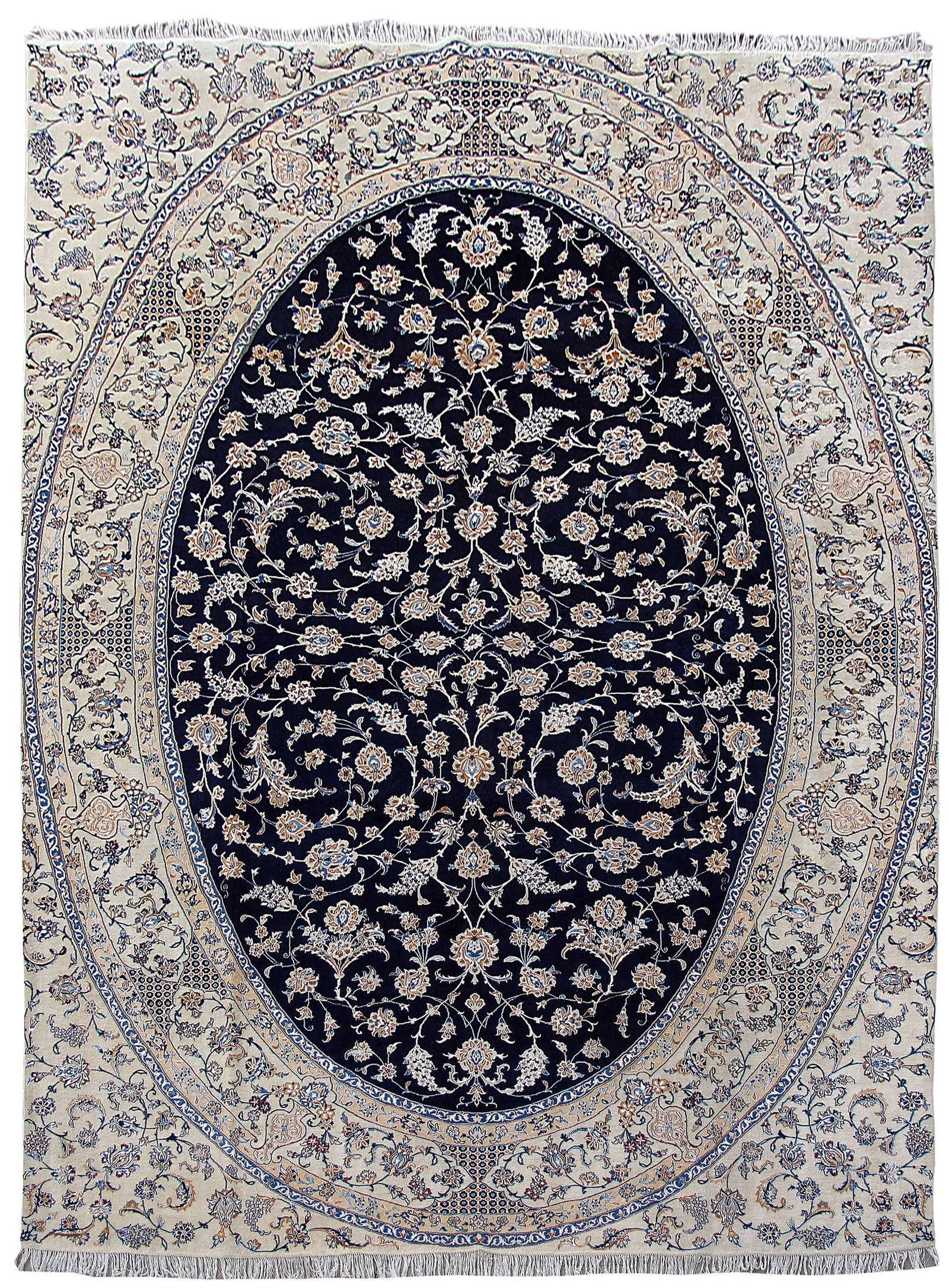 Authentic Persian Nain Rug 9.7 x 13.4 Handmade Wool Silk Iran (1 of 6)