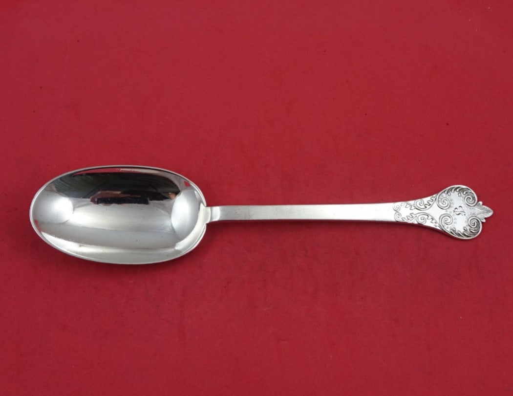 Mappin & Webb William and Mary Sterling Silver Serving Spoon 8 1/8" (1 of 3)