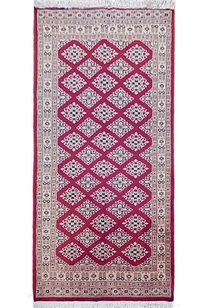 3'1" x 5'3" Red Hand-Knotted Jaldar Bokhara Rug Premium Wool (1 of 7)