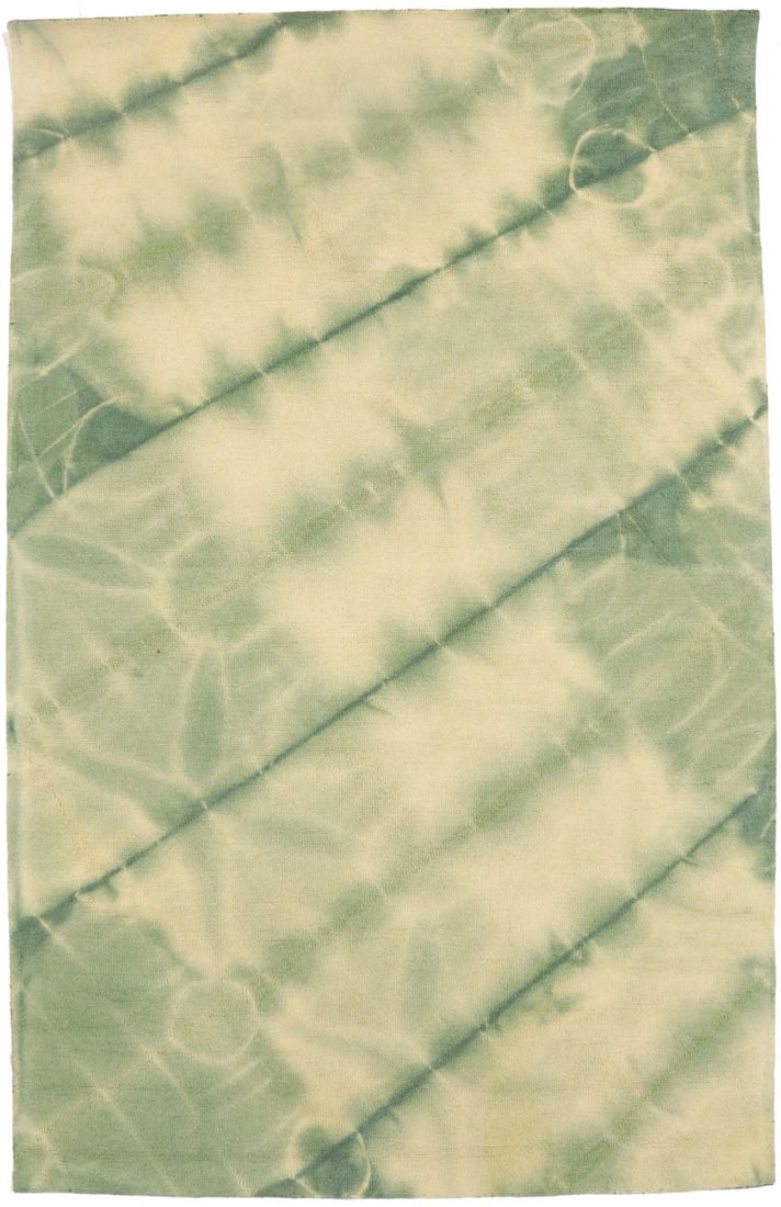 Green Abstract Tie-Dye Modern Wool 5x8 Hand-Tufted Area Rug (1 of 11)