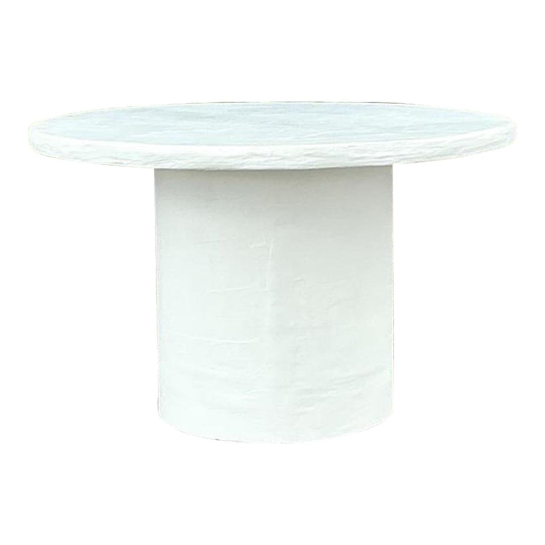 Vintage Boho White Plaster Fiberglass Center Hall Table (1 of 9)