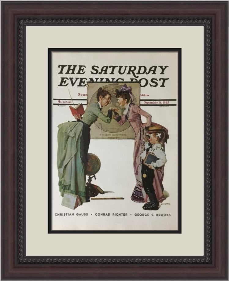 Norman Rockwell First Day Of School Custom Framed Print 1979 (1 of 2)