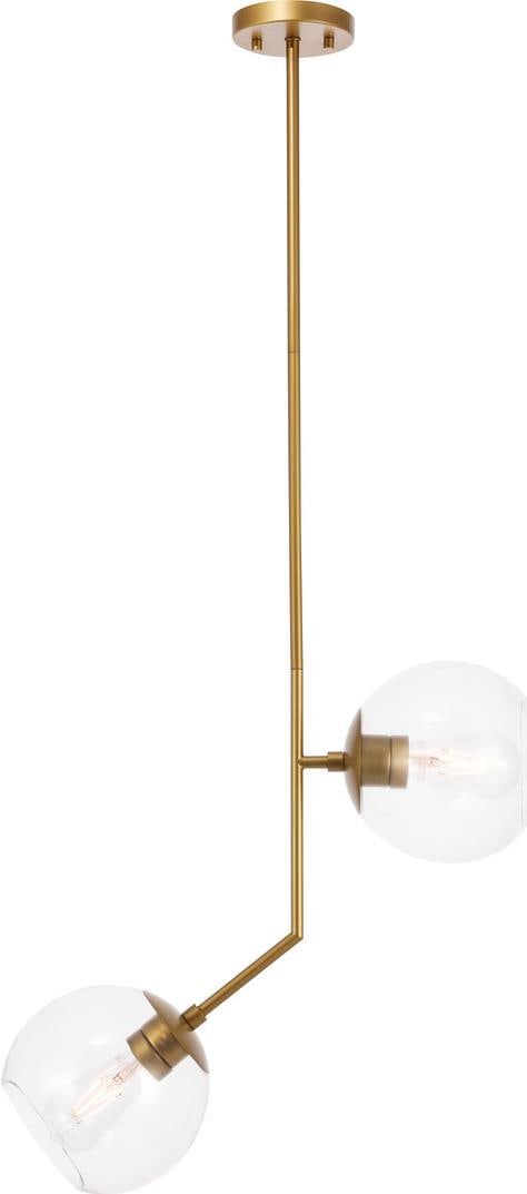 Ryland Brass Adjustable Pendant Light by Elegant Lighting (1 of 1)