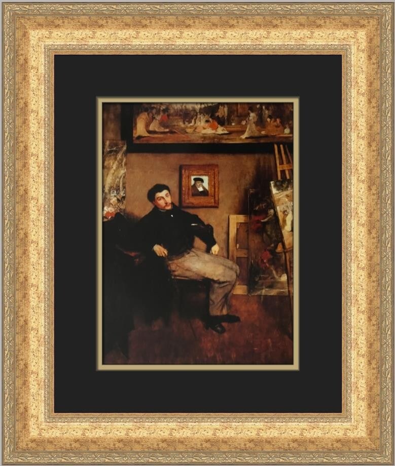 Edgar Degas Portrait of James Tissot Custom Framed Art Print (1 of 2)