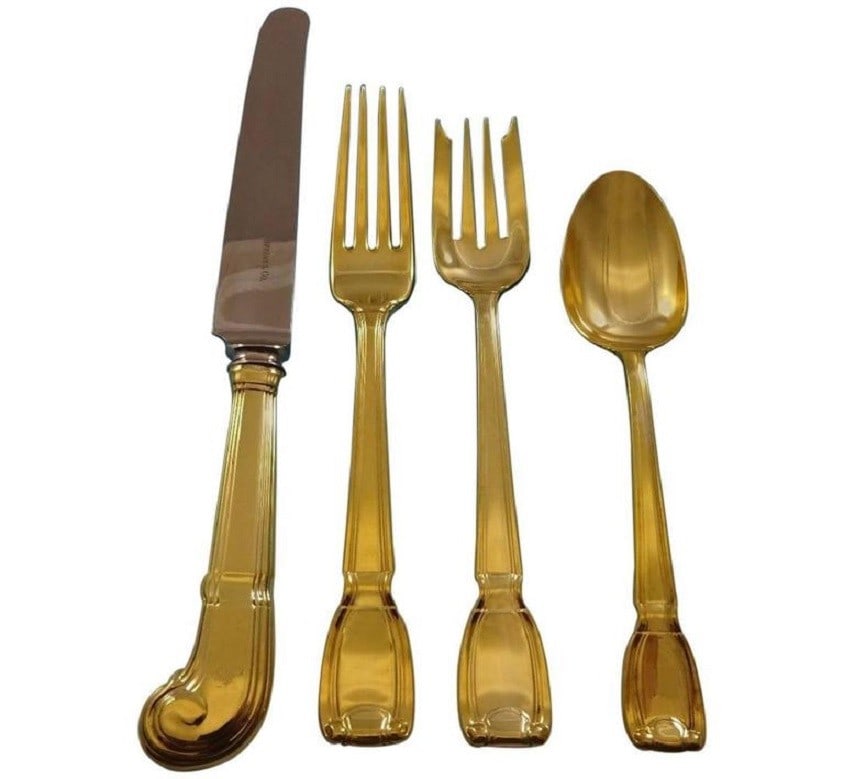 Tiffany & Co. Castilian Vermeil Sterling Silver Flatware Set 24 Pieces (1 of 5)