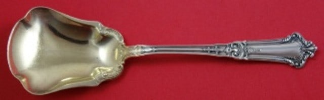 Gorham Albemarle Sterling Silver Preserve Spoon Gold Wash 7.25" (1 of 2)