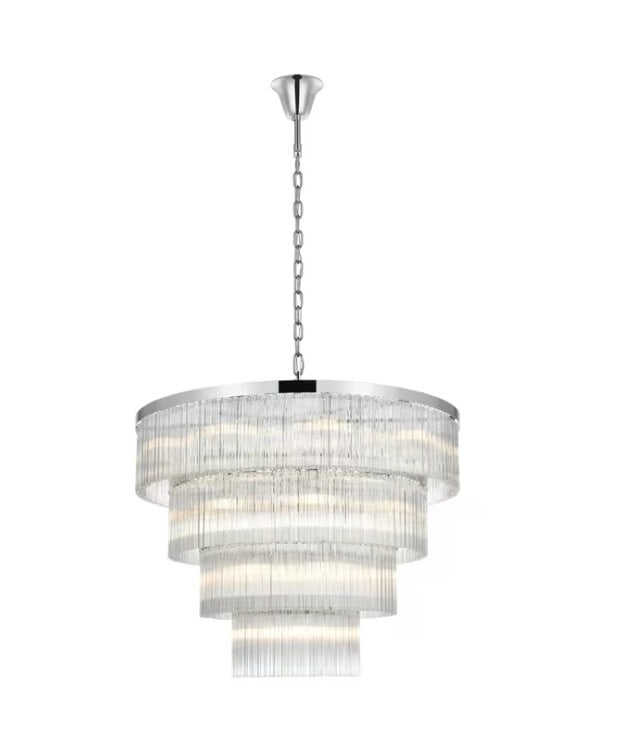 Harlow 28-Light Chrome Chandelier 40-Inch Modern Fixture Indoor Lighting (1 of 9)
