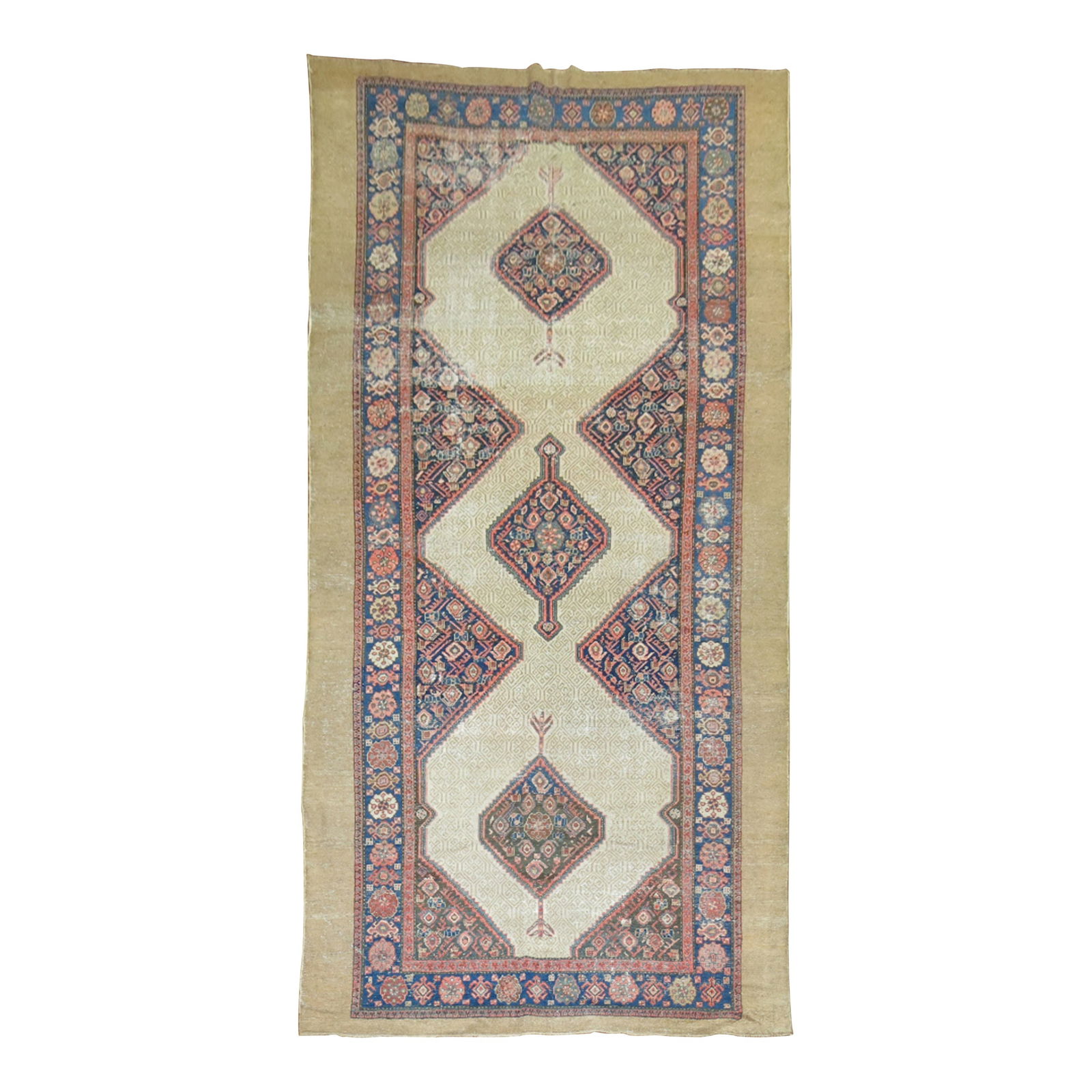 Antique Bakshaish Persian Serab Runner 78 x 156 Hand-Woven Wool (1 of 9)
