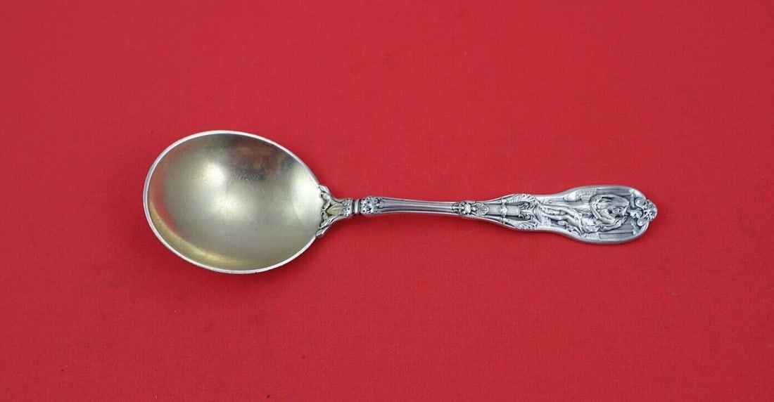 Gorham Mythologique Sterling Silver Cream Soup Spoon 5 3/4" Gold Wash (1 of 2)