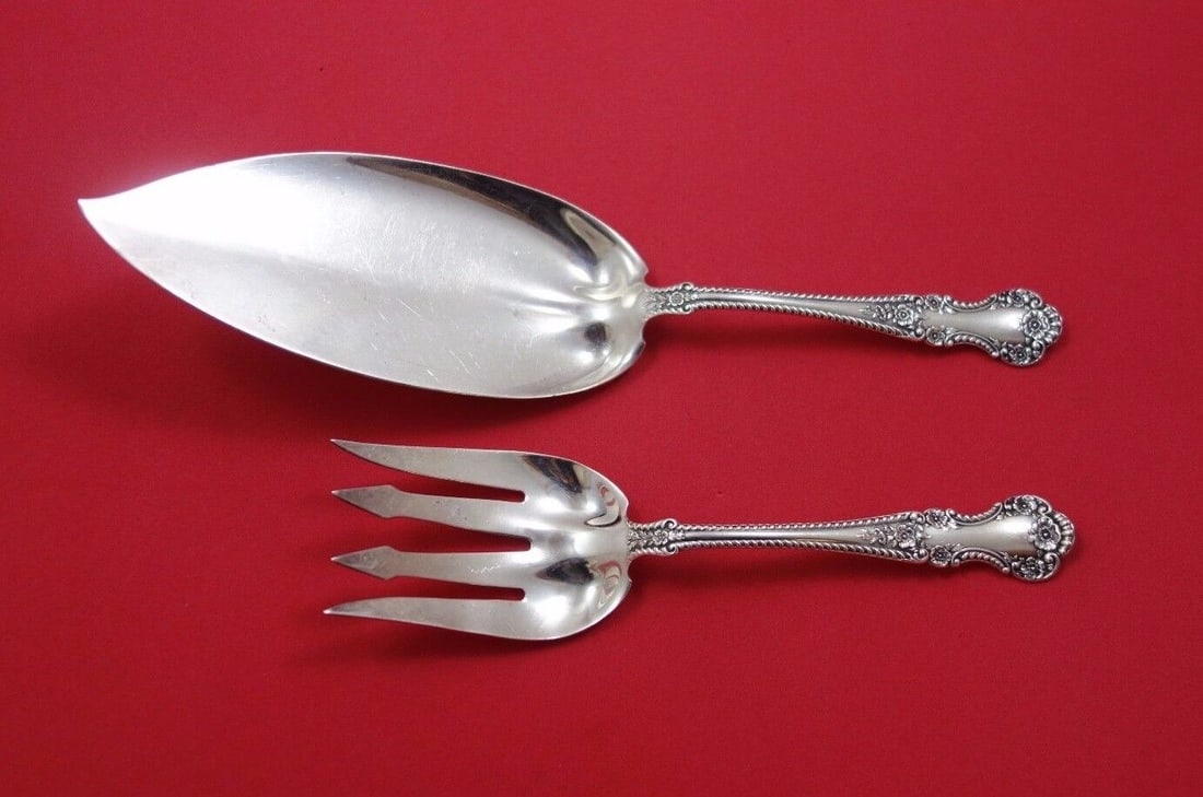 Gorham Cambridge Sterling Silver Fish Serving Set 2pc 10" Server 7.5" Fork (1 of 1)