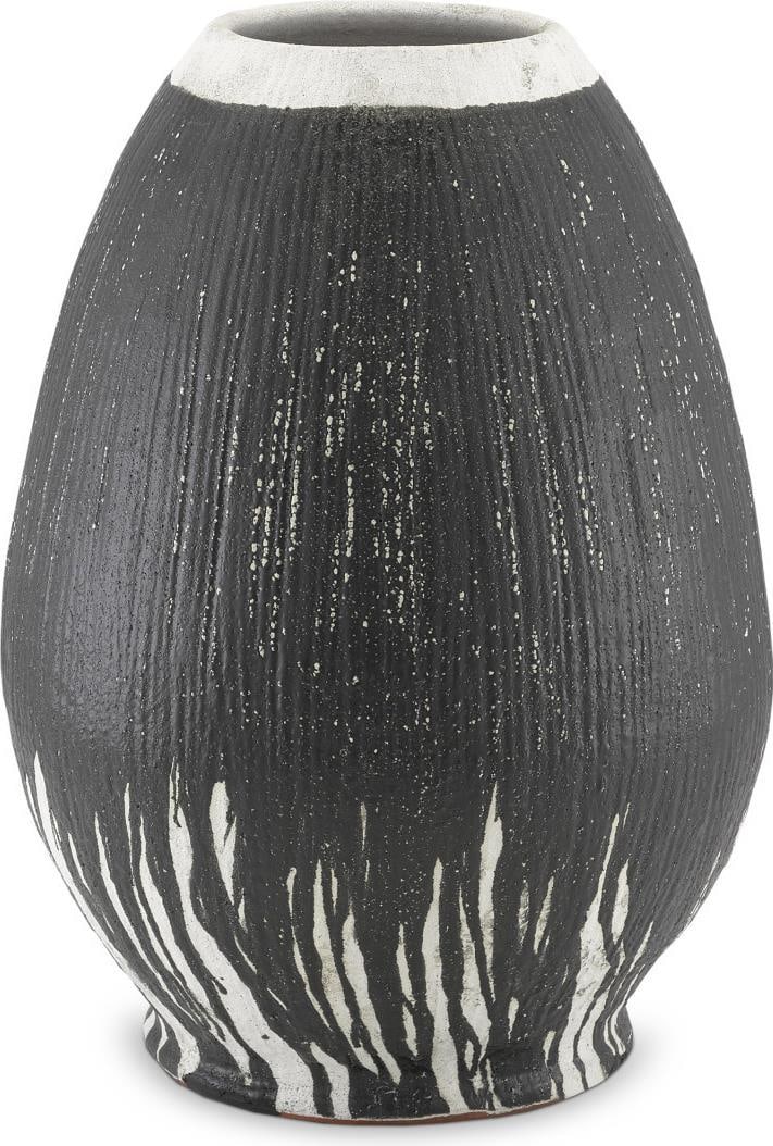 Currey Chartwell Terracotta Urn Textured Black 24.12H for Modern Decor (1 of 2)