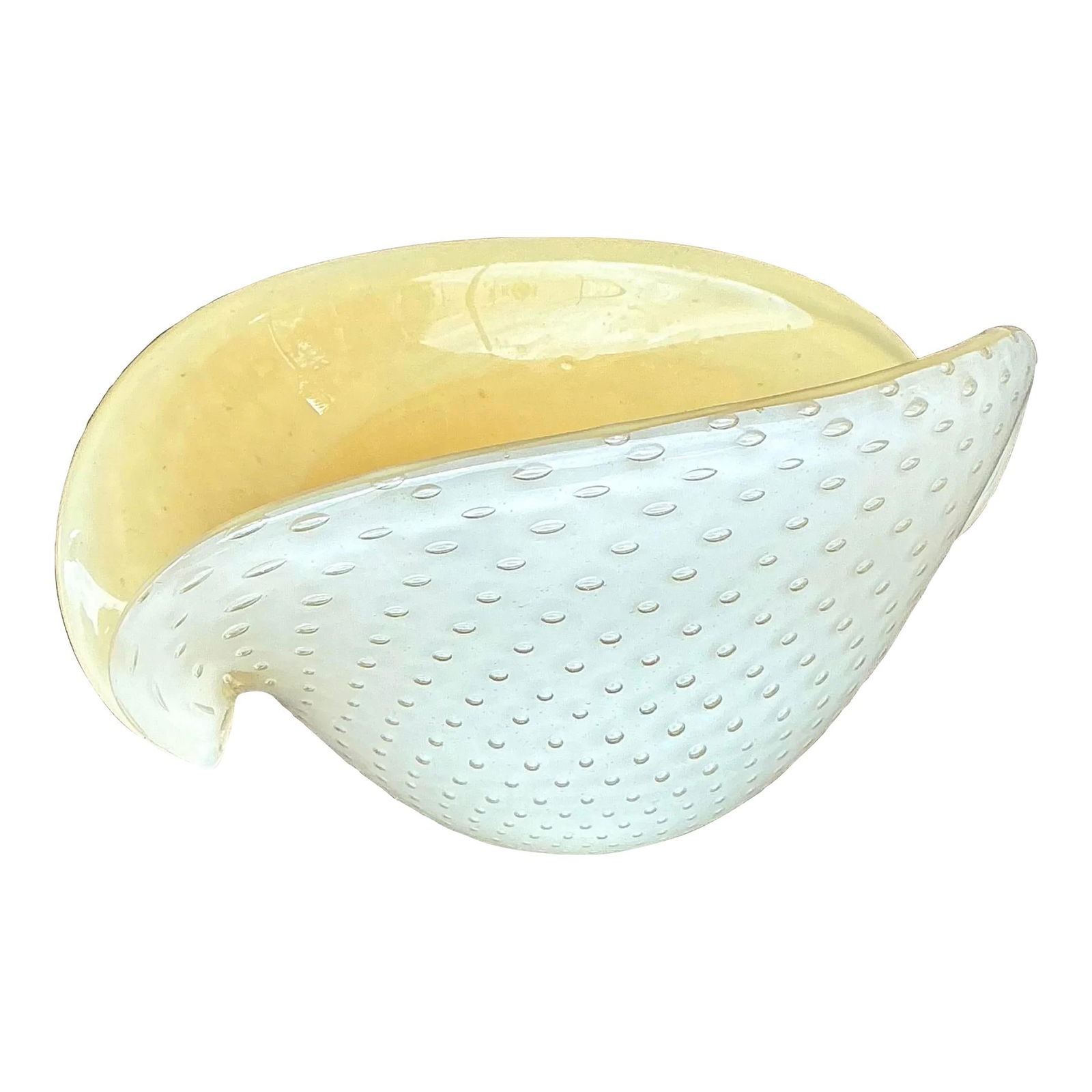 Vintage Murano Glass Art Bowl Italian Design Antique White (1 of 6)