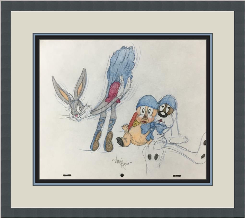 Virgil Ross Signed Bugs Bunny Model Sheet Custom Framed Warner Bros Animation (1 of 7)