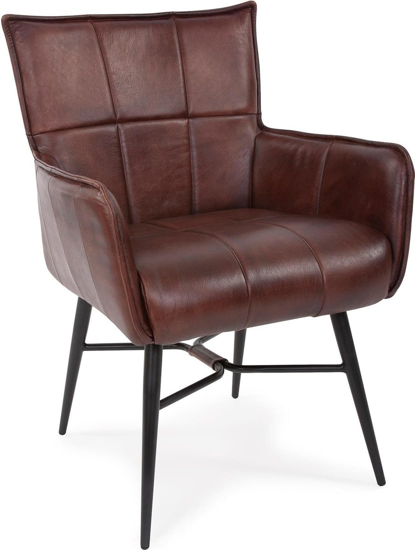Howard Elliott Lucca Mid-Century Modern Chair Brown Cognac (1 of 5)