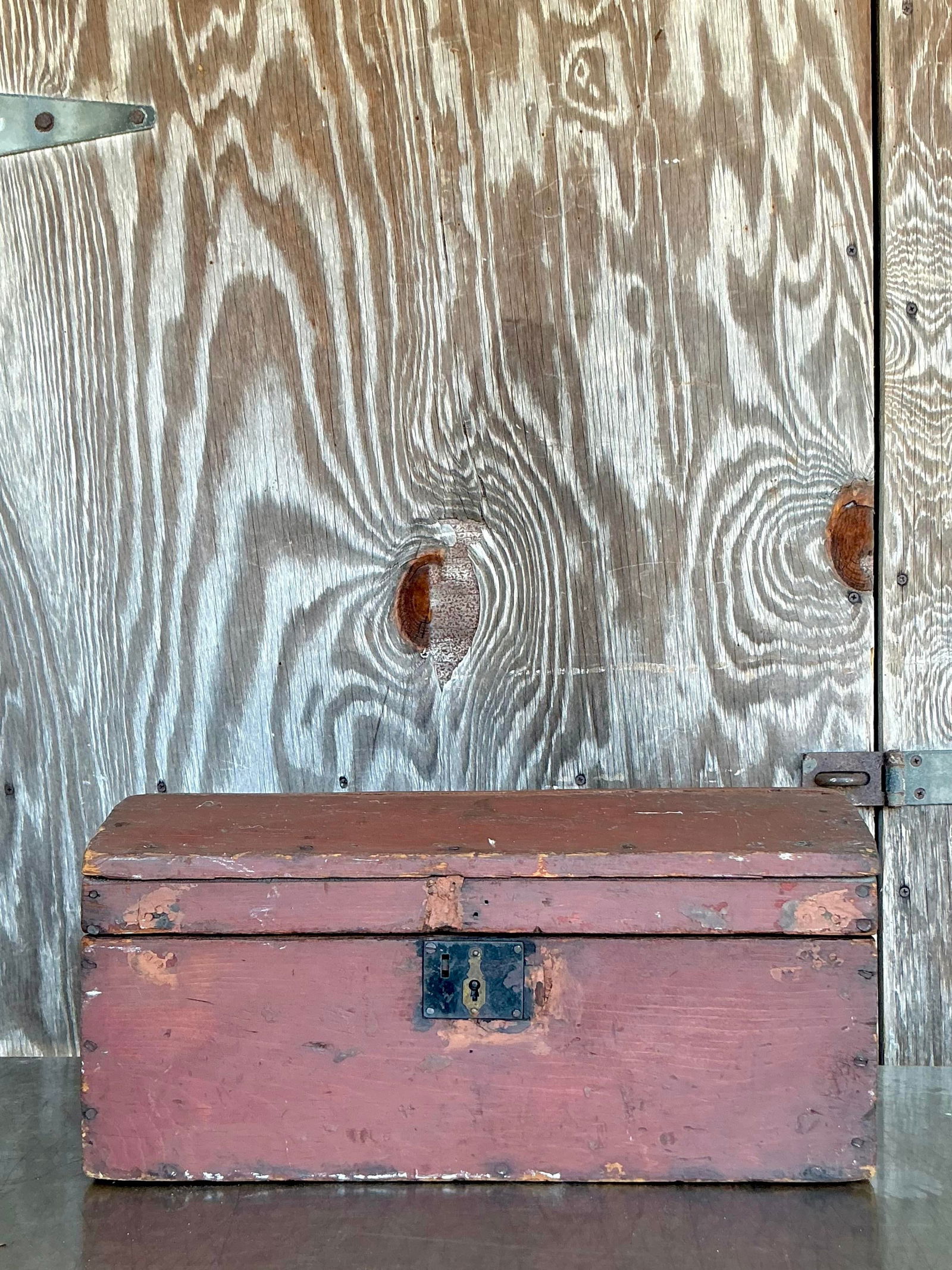 Vintage Boho Wooden Toolbox with Aged Leather Handle - 4