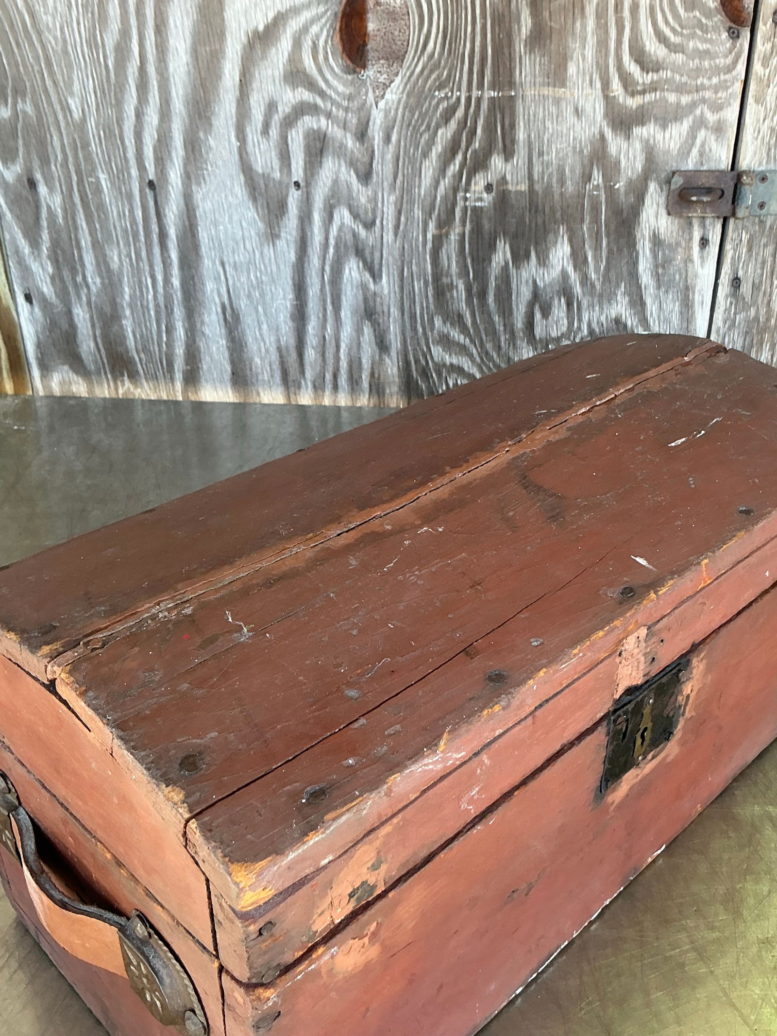 Vintage Boho Wooden Toolbox with Aged Leather Handle - 7