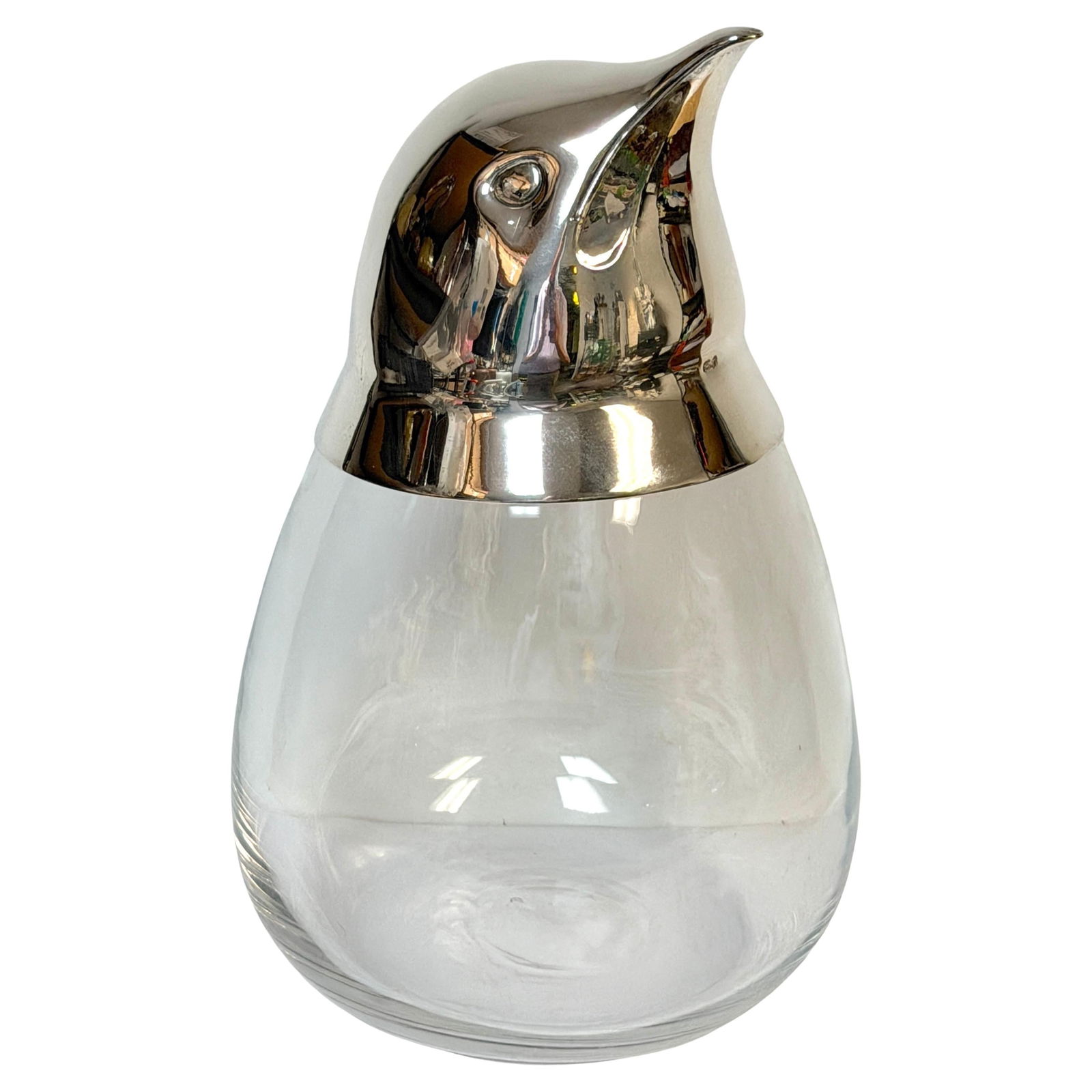 Large Italian Modern Sterling Silver Penguin Ice Bucket 16 Inches: Large Italian Modern Sterling Silver Penguin Ice Bucket 16 Inches This stunning Large Italian Modern Sterling Silver & Crystal Penguin Ice Bucket showcases exquisite craftsmanship and design.