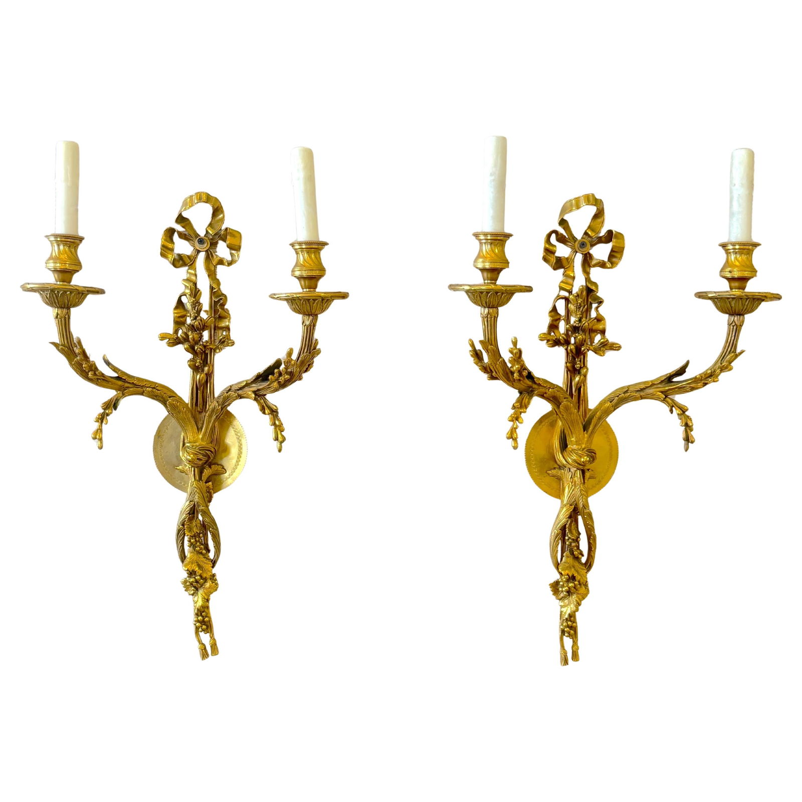 Pair of Louis XVI Ormolu Two-Light Sconces by P.E. Guerin (1 of 17)