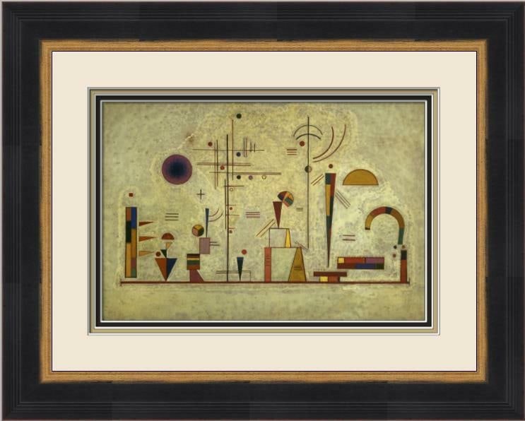 Wassily Kandinsky Serious Joke Framed Lithograph 21 x 17 Abstract Print (1 of 2)