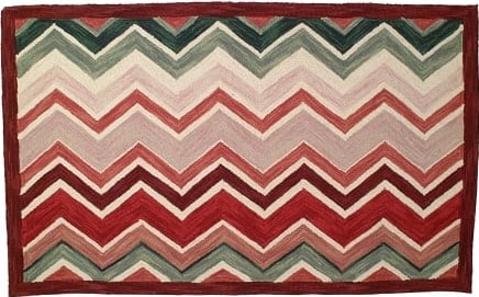 New 100% Wool Hand-Tufted Arts and Crafts Flame Rug 2x8 (1 of 1)