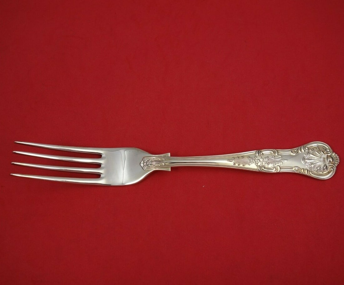 William Turner Queens Sterling Silver Dinner Fork 8 1/4 Inch Antique Flatware (1 of 2)