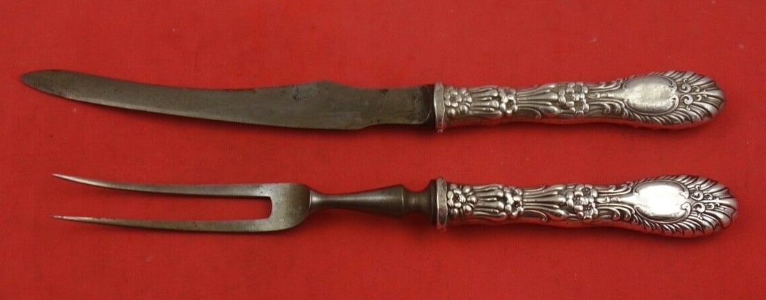 Whiting Radiant Sterling Silver 2pc Steak Carving Set Knife 9 1/8in Fork 8in (1 of 2)