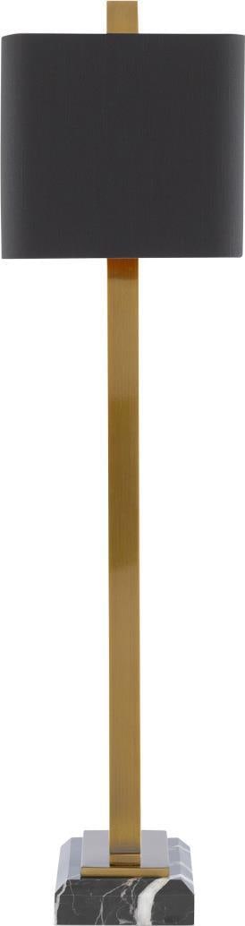Currey Transitional Brass Lamp with Marble Base and Black Shade (1 of 4)
