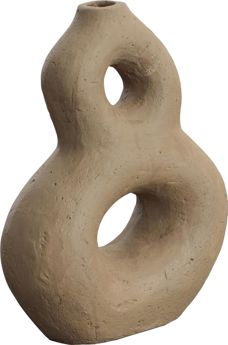 Camren Ceramic Terracotta Vase in Taupe 11.5H 9W 3.5D (1 of 2)