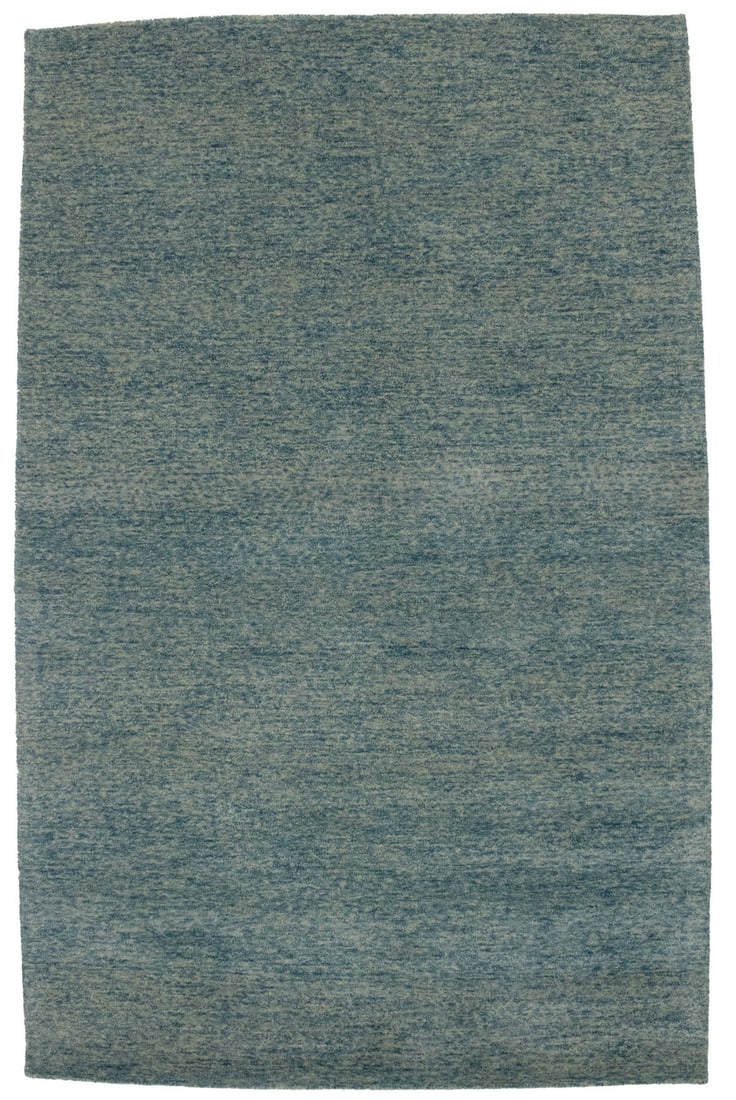Hand-Tufted 100% Wool Solid Blue Area Rug 5'0 x 8'0 Modern Design (1 of 13)