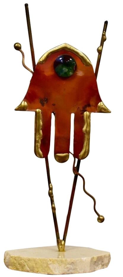 Signed Modern Brass Copper Abstract Metal Sculpture 9.75" (1 of 7)