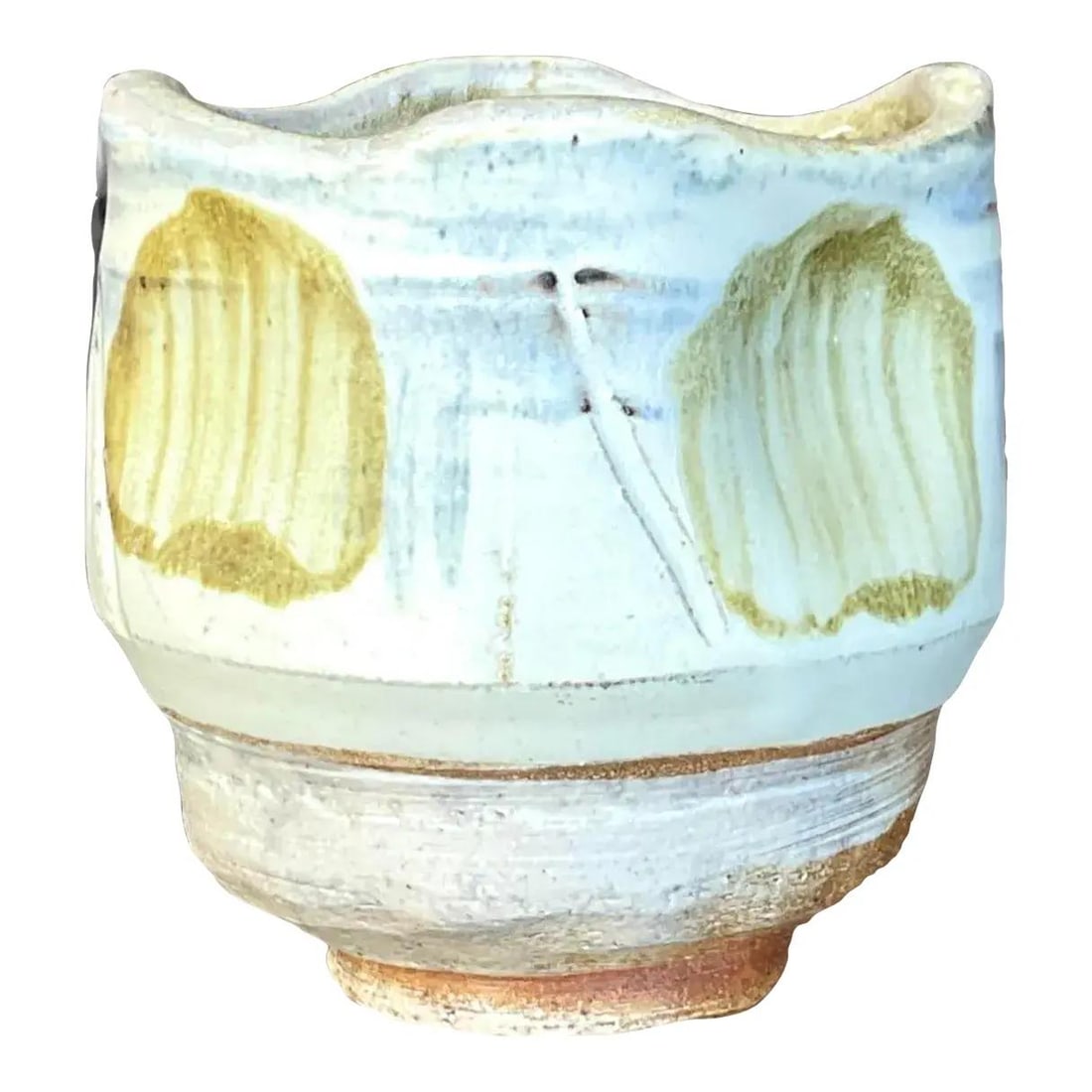 Handmade Glazed Pottery Vase with Earthy Boho Style: Handmade Glazed Pottery Vase with Earthy Boho Style This vintage glazed studio pottery vase features a harmonious blend of earthy tones with hand-applied glazing, creating a rustic yet refined appeara